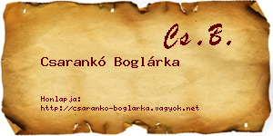 Csarankó Boglárka névjegykártya