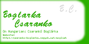 boglarka csaranko business card